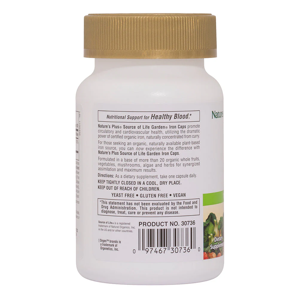 Organic Iron 18mg 30 capsules - Image 3