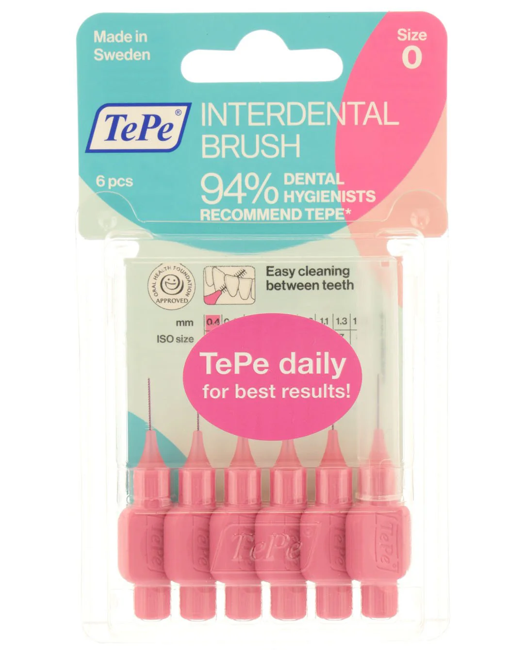 Interdental Brushes Pink 0.4mm 6 units