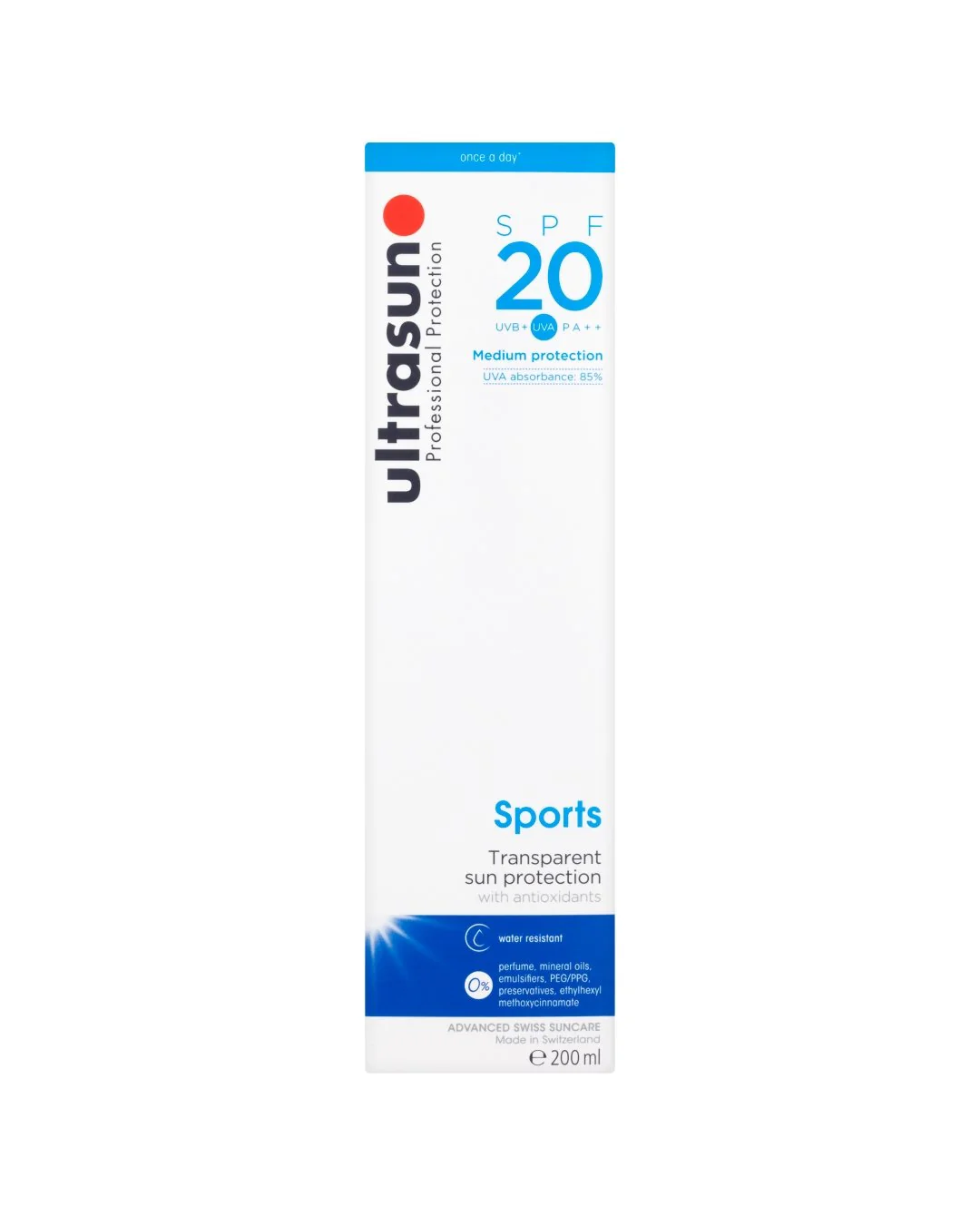 Professional Protection SPF 20 Sports Transparent Sun Protection 200ml