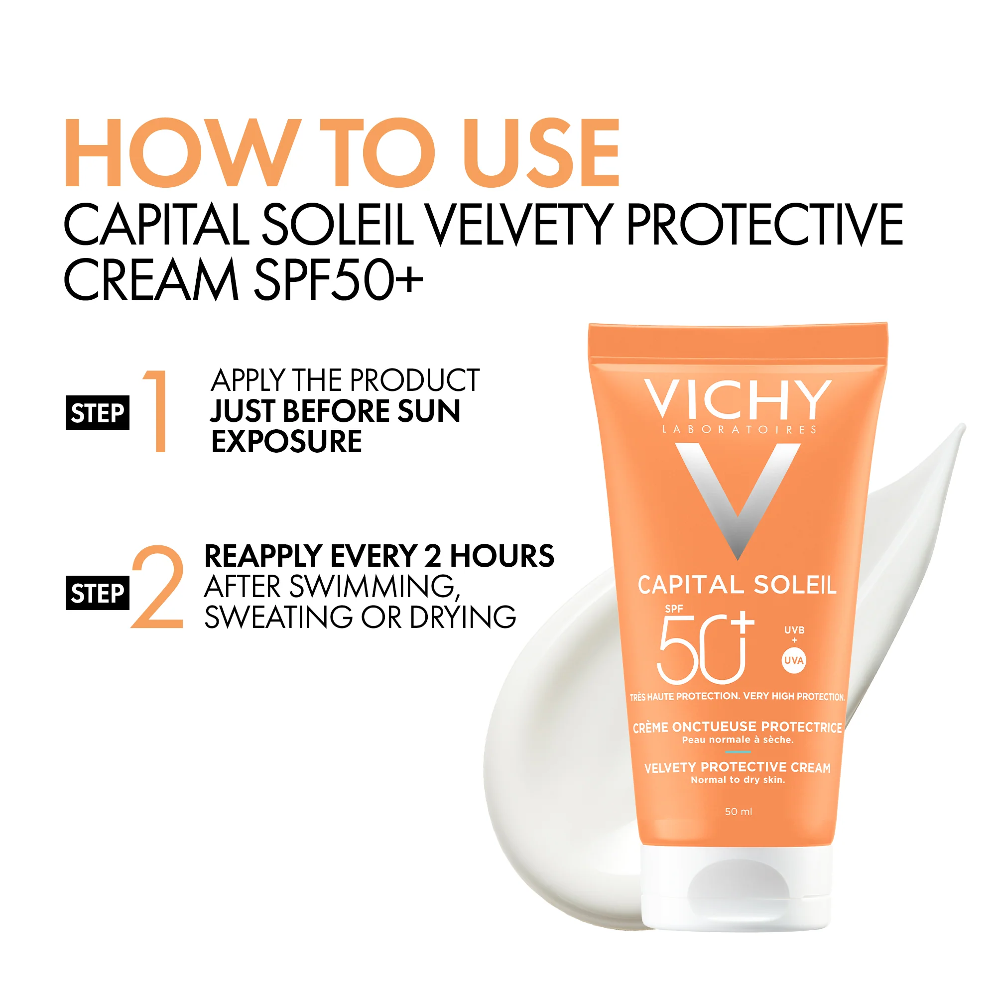 Capital Soleil Velvet Finish UVA + UVB Facial Sun Protection SPF50+ 50ml - Image 4