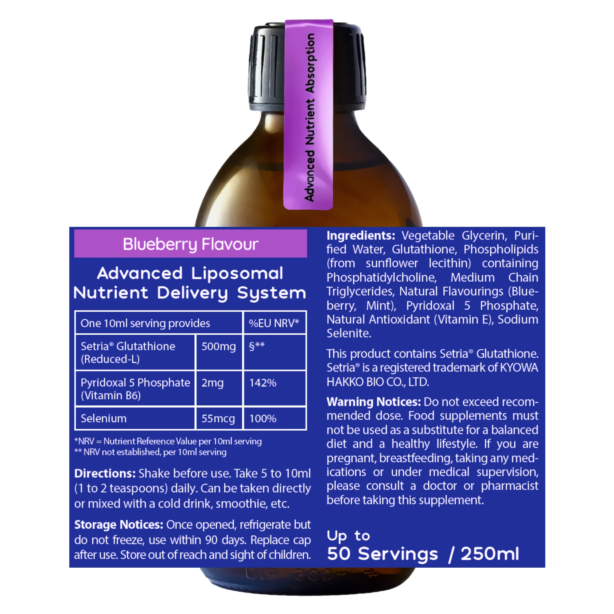 Glutathione (500Mg) - Blueberry 250ml - Image 6