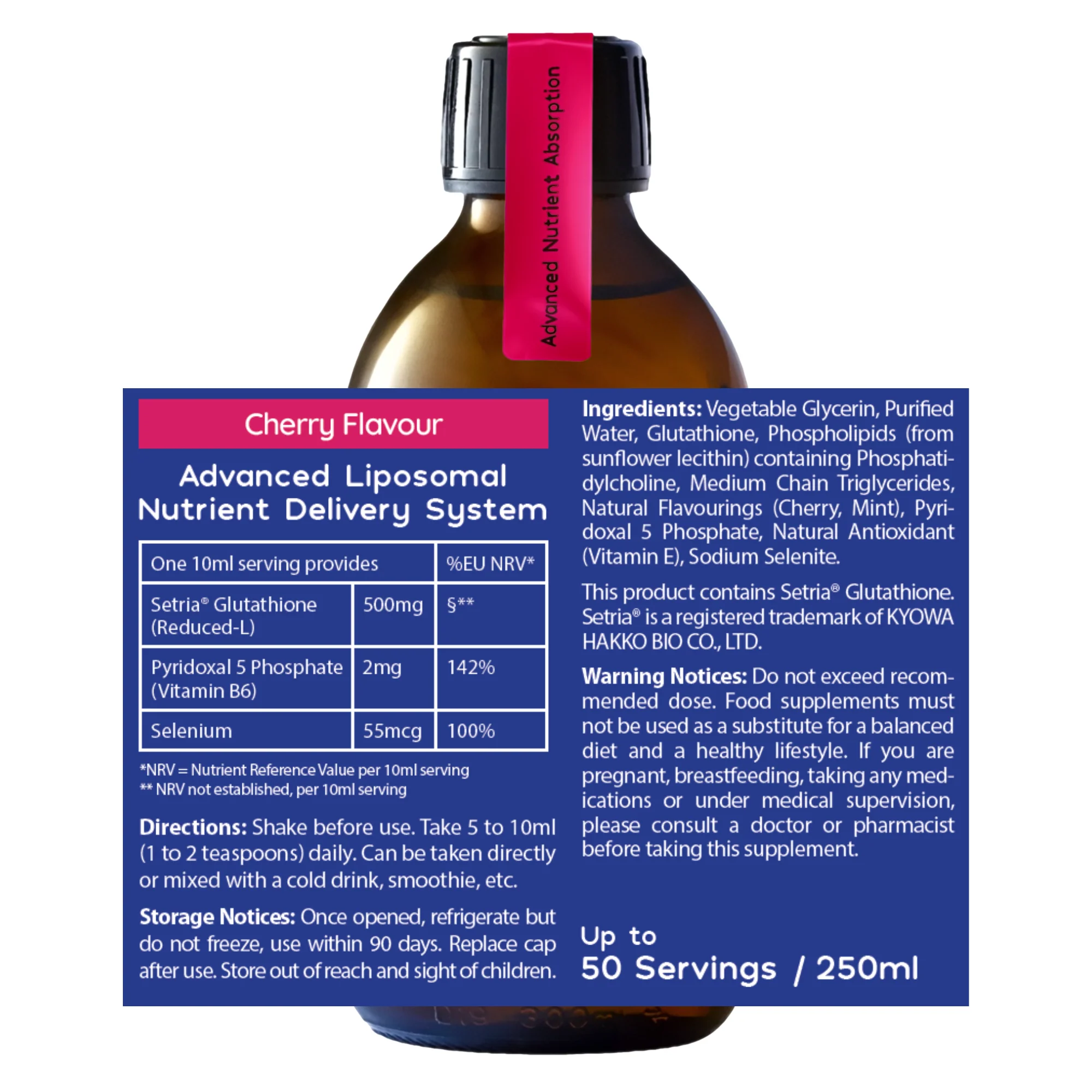 Glutathione (500Mg) - Cherry 250ml - Image 4