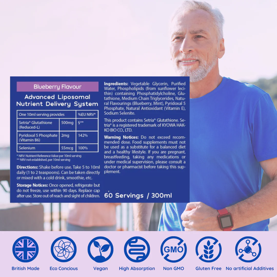 Reduced L-Glutathione (500mg) Blueberry 150ml - Image 2