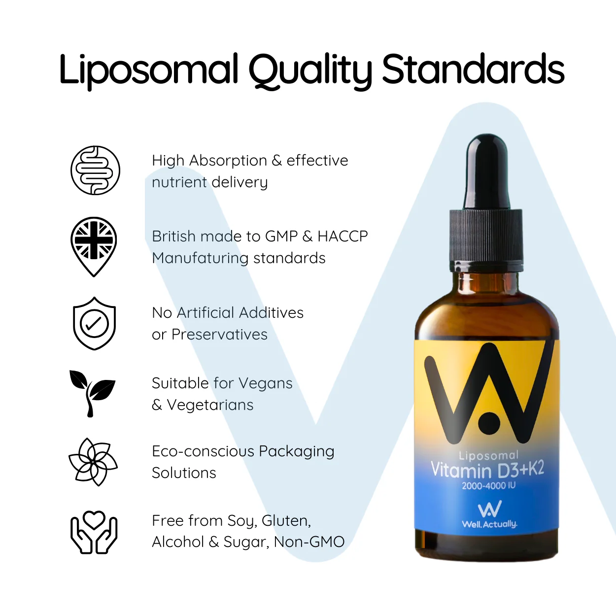 Vitamin D3 (2000-4000 IU) + K2 (100-200μg) - Liposomal Liquid Summer Citrus 60ml - Image 3