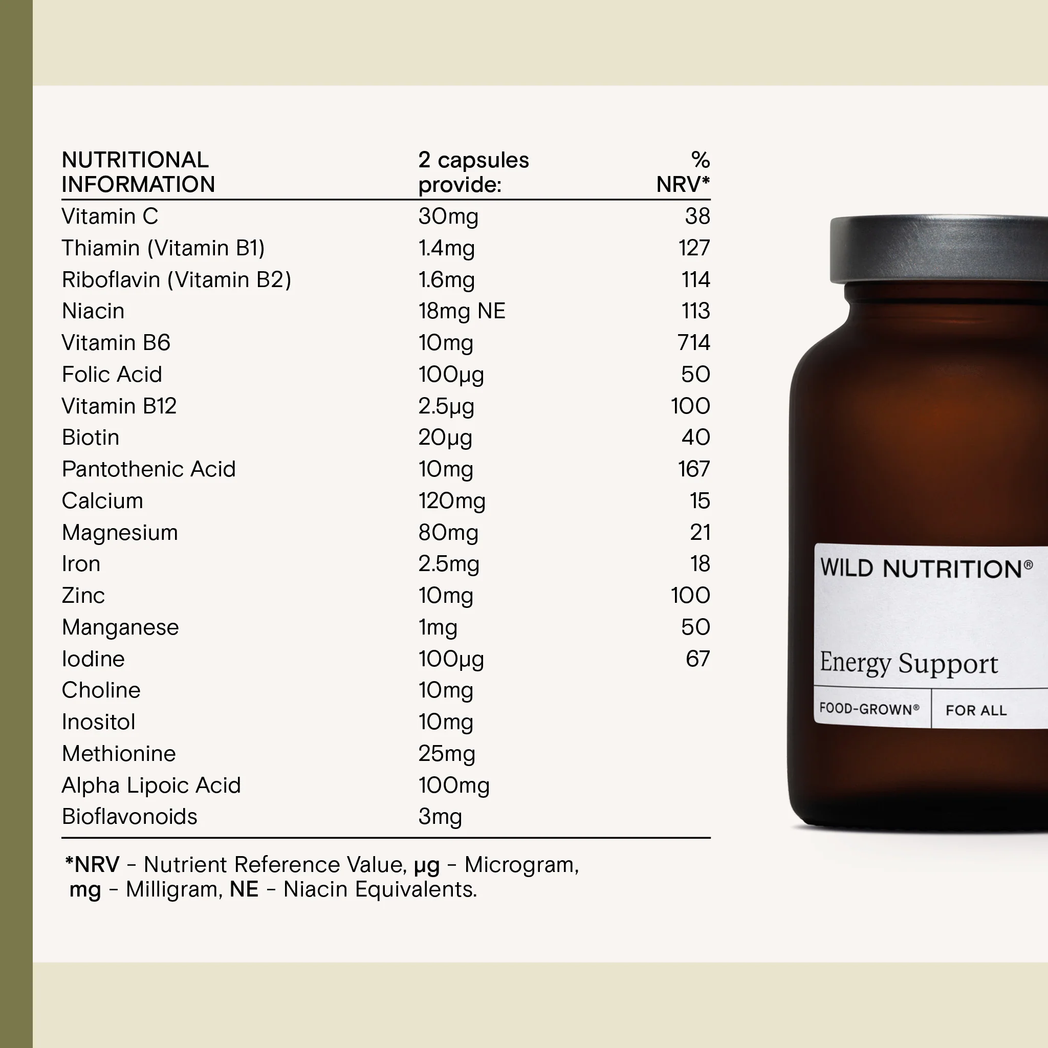 Food-Grown® Energy Support 60 Capsules - Image 3