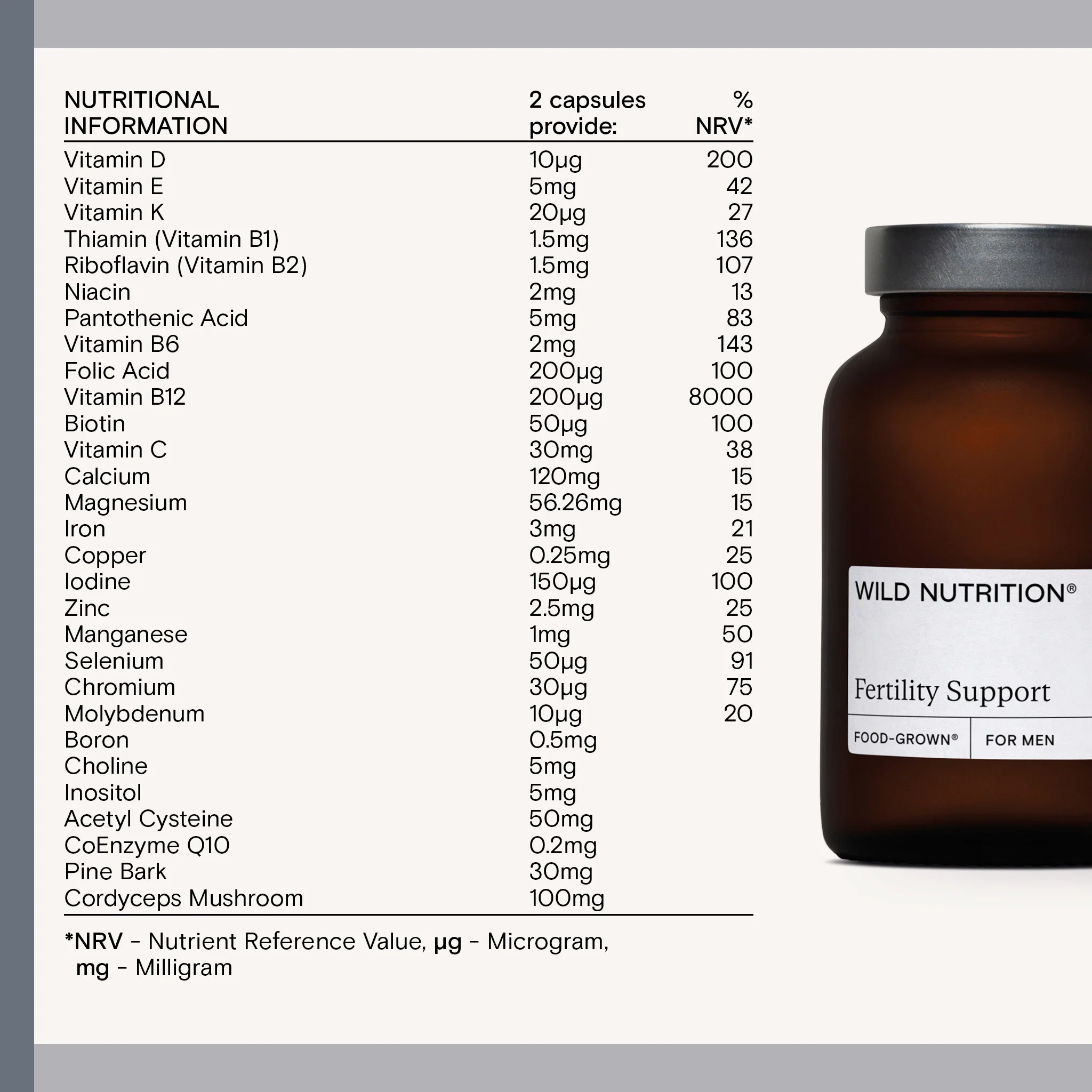 Food-Grown® Fertility Support for Men 60 Capsules - Image 4