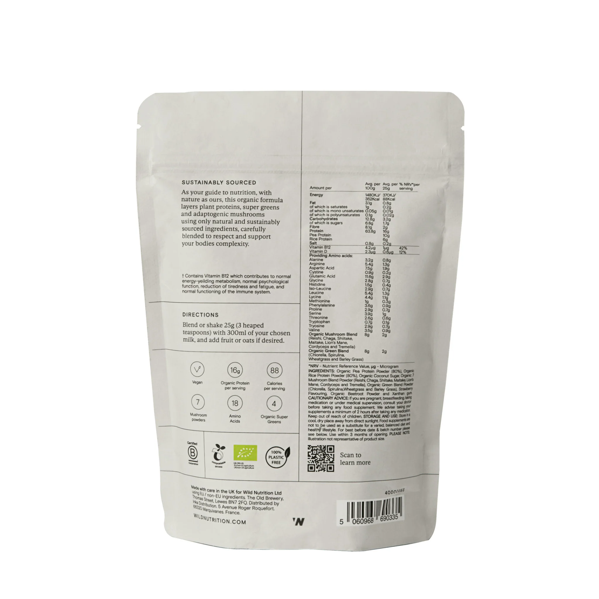 Food-Grown® Organic Protein + Superfood Powder 350g - Image 2
