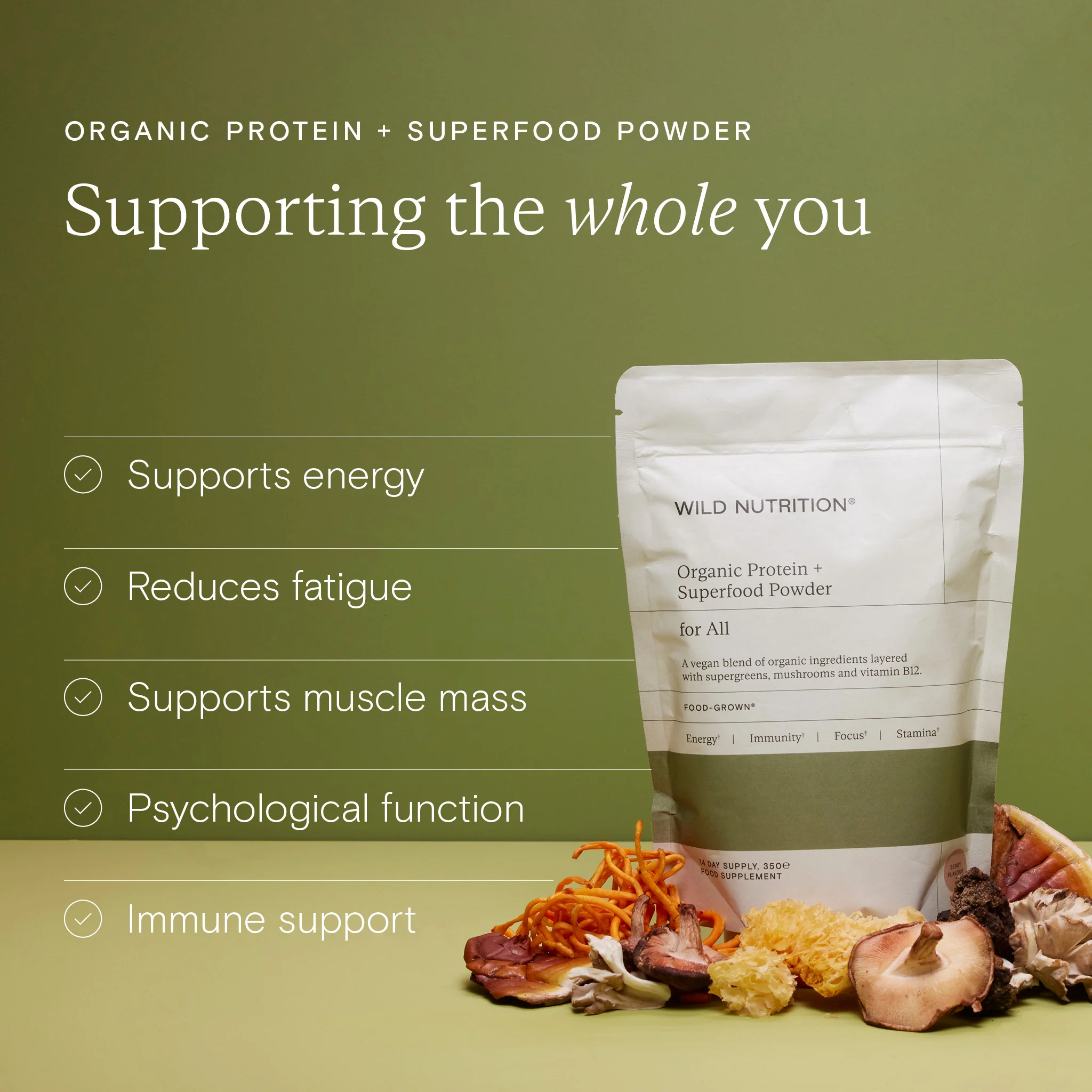Food-Grown® Organic Protein + Superfood Powder 350g - Image 5