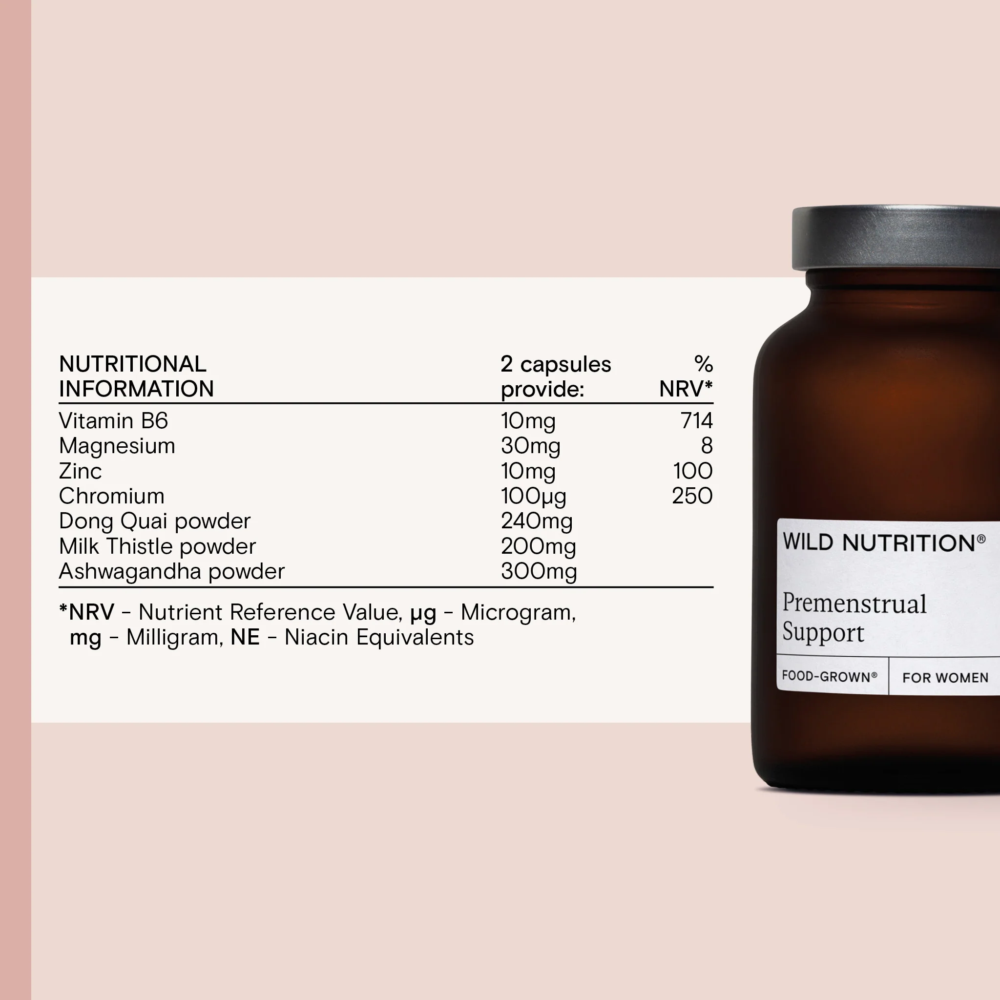 Food-Grown® Premenstrual Support 60 Capsules - Image 3