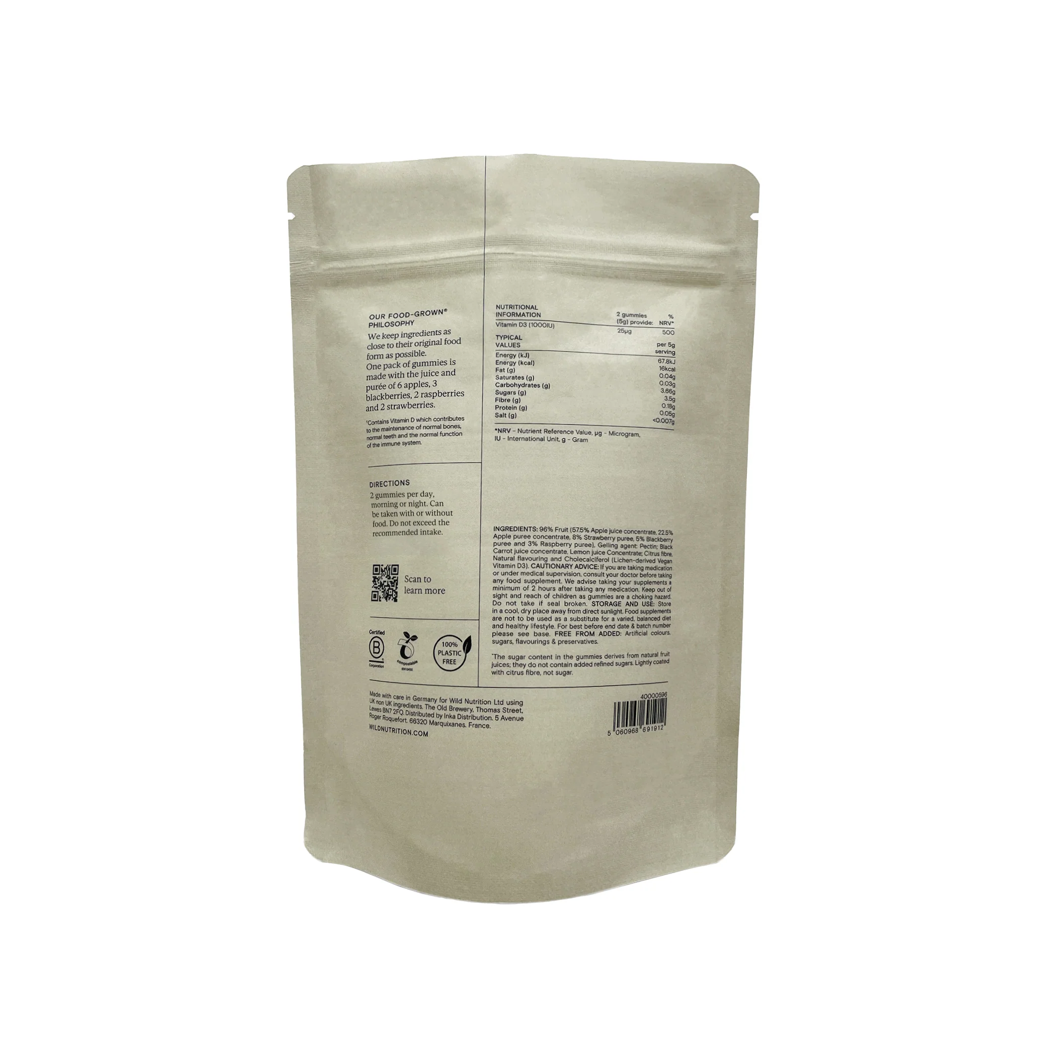 Food-Grown® Vitamin D Gummies For All 60 Gummies - Image 3