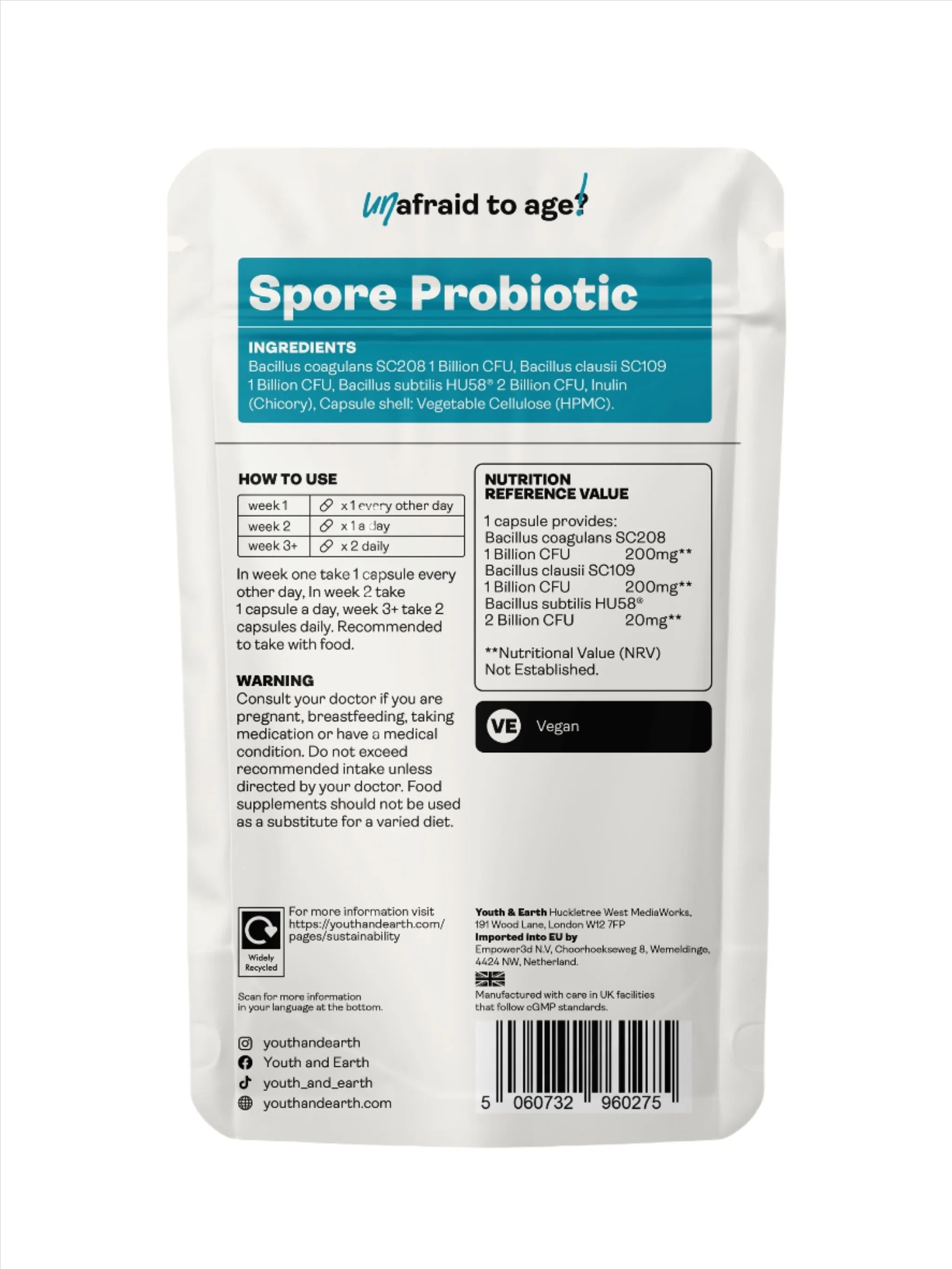 Spore Probiotic 4 Billion CFU Count 60 Capsule - Image 2