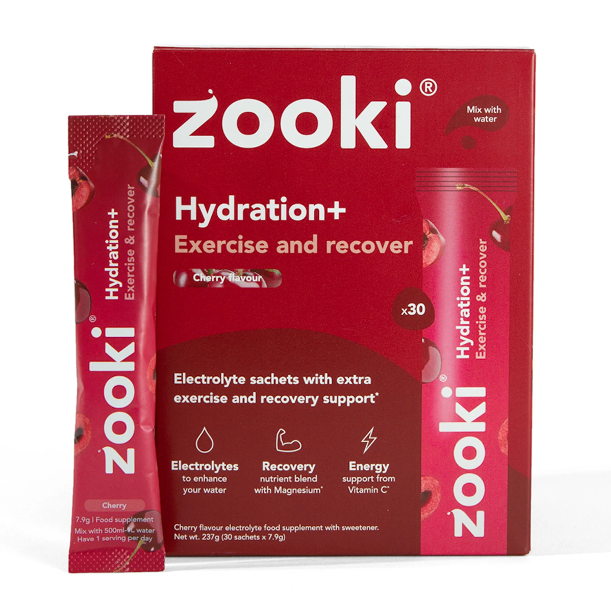Hydrate+ Exercise & Recover, Cherry Flavour 30 Sachet